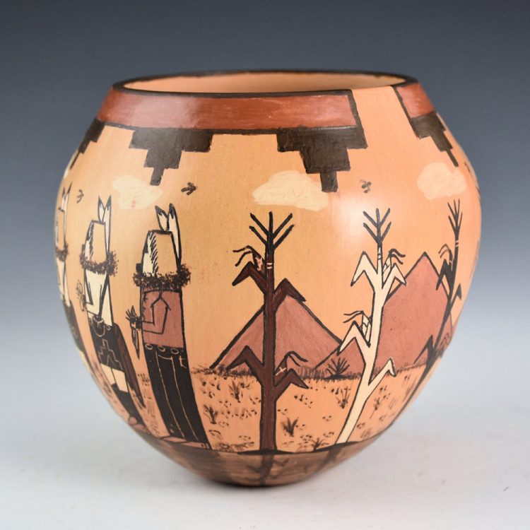 Sahmie, Ida - "Day Chant" Bowl with 10 Figures and Corn Plants (2024) - Image 2