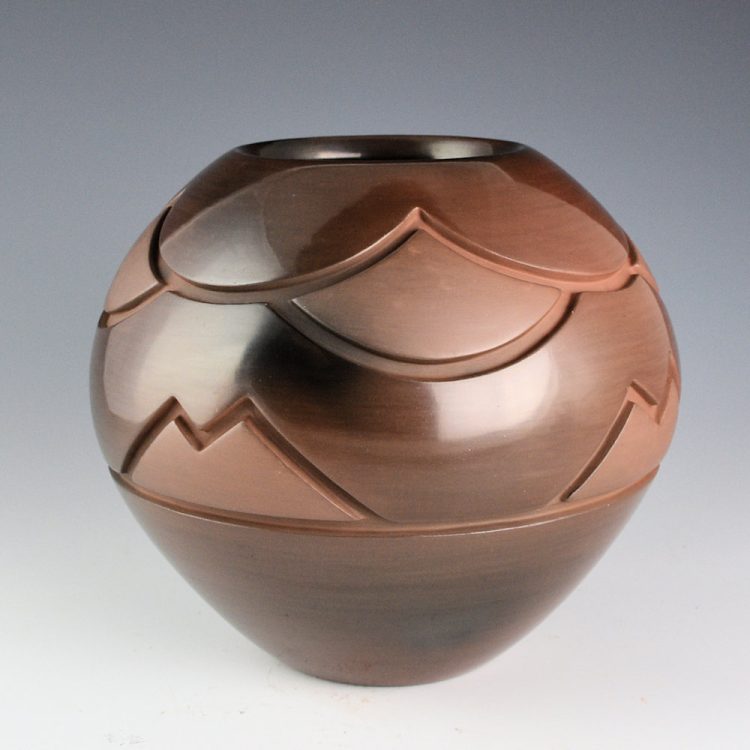 Roller, Jeff  - "Autumn Shadows" Brown Fired Jar (2024)