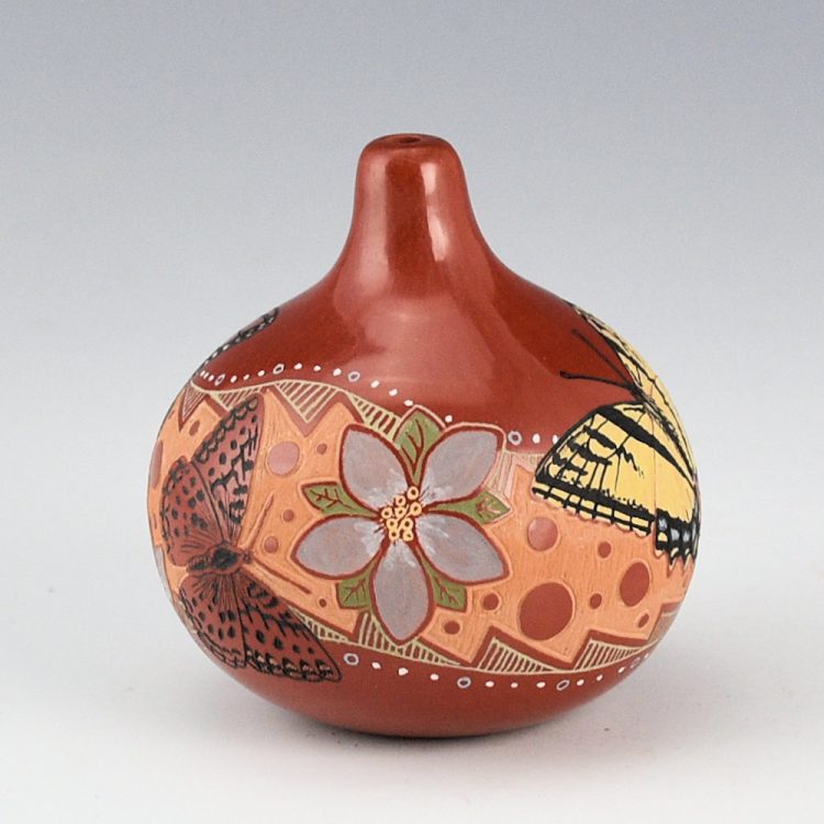 Tafoya, Jennifer - Red Jar with Butterflies and Flowers - Image 4