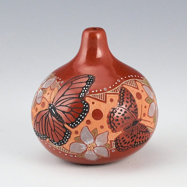 Tafoya, Jennifer - Red Jar with Butterflies and Flowers