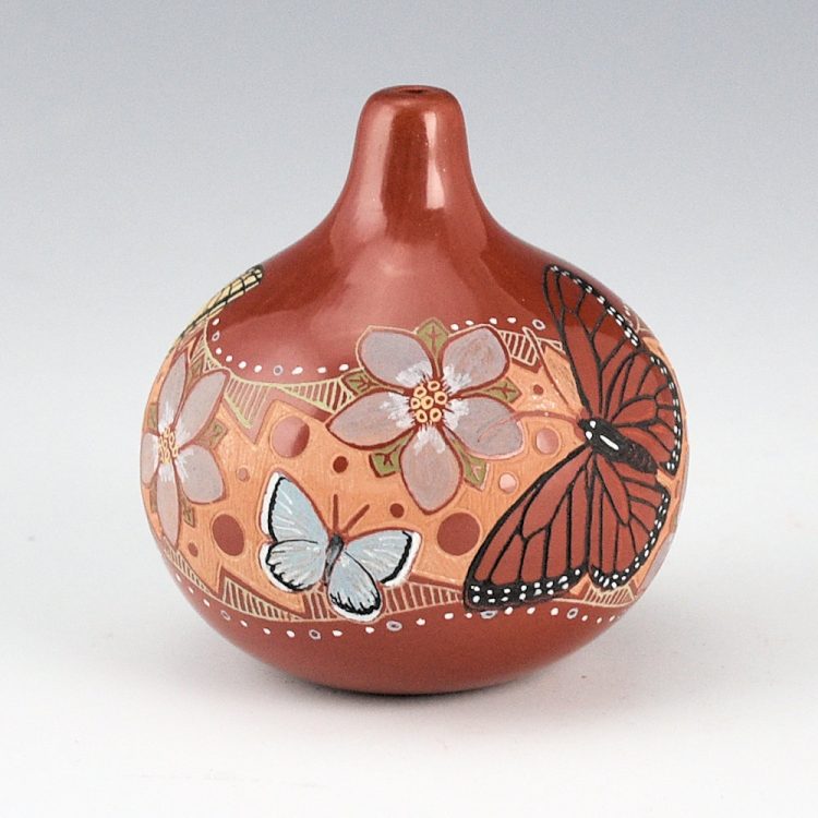 Tafoya, Jennifer - Red Jar with Butterflies and Flowers - Image 3