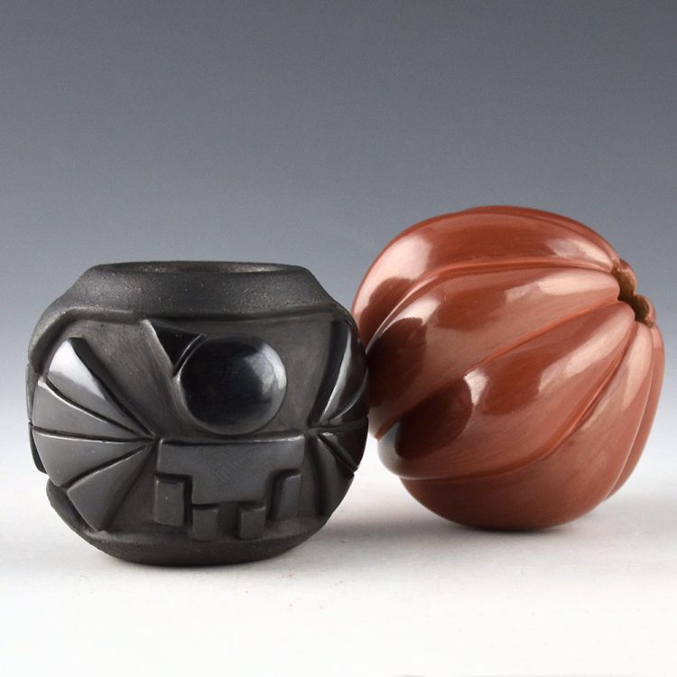 Youngblood-Lugo, Joseph - "Snow Drop" Red Wide Rib Melon Bowl - Image 7