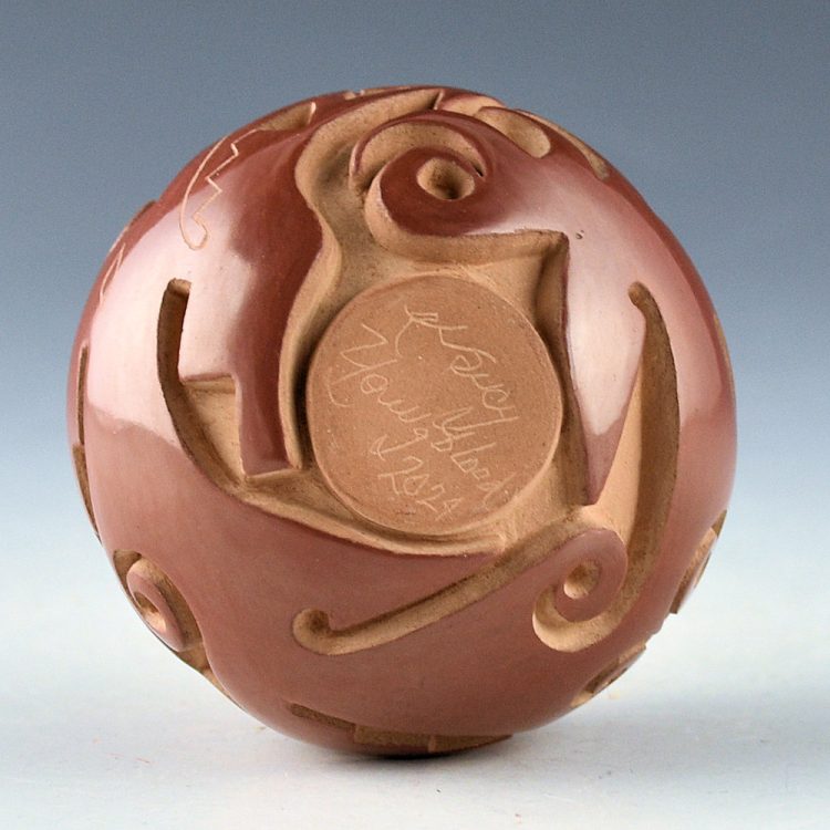 Youngblood, Nancy - Red Carved "Double Avanyu" Jar (2024) - Image 7