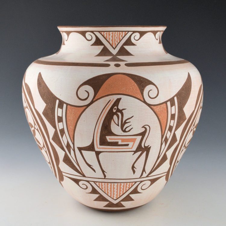 Nahohai, Randy - Zuni Heartline Deer and Rosettes Water Jar (2000) - Image 5