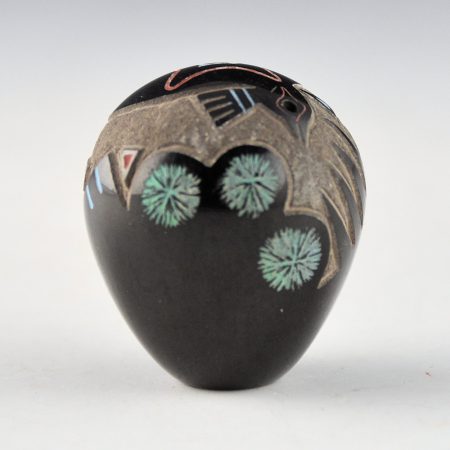 Alternative view of Tafoya, Ray  - Black Seedpot with Quail (1984)
