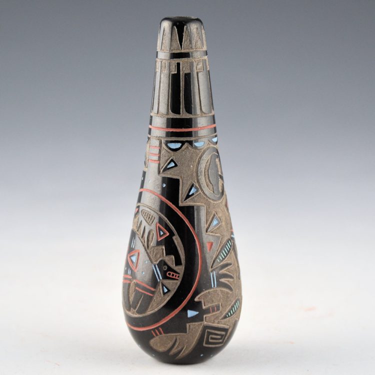 Tafoya, Ray  - Long Neck Jar with Bear and Falconer (1985) - Image 4