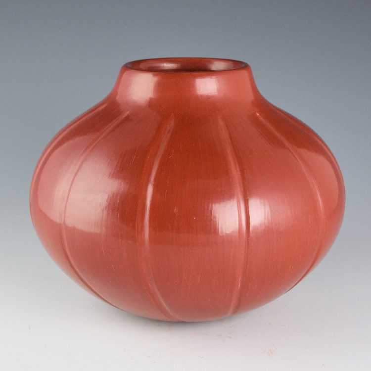 Garcia, Virginia - Red 12 Rib Melon Jar (1990s) - Image 2