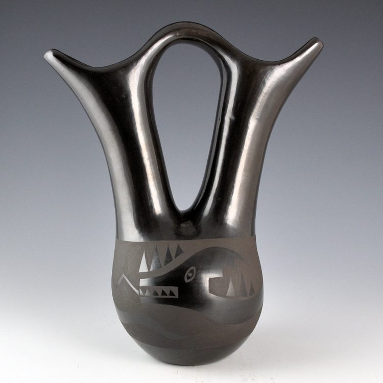 Naranjo, Nicolasa - 9" Tall Wedding Vase with Avanyu (1970s)