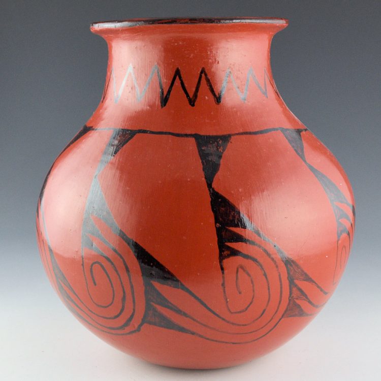 Johnson, Barbara - 9" Tall Water Jar with Water Designs (1970s)