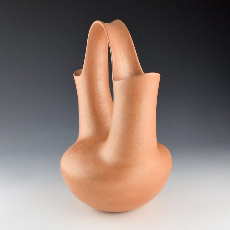 McHorse, Christine - Micaceous Indented Handle Wedding Vase (1980s) - Image 2