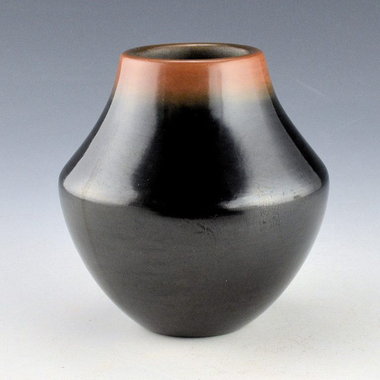 Tse-Pe, Dora - Black & Sienna Jar with Turquoise (1984) - Image 3