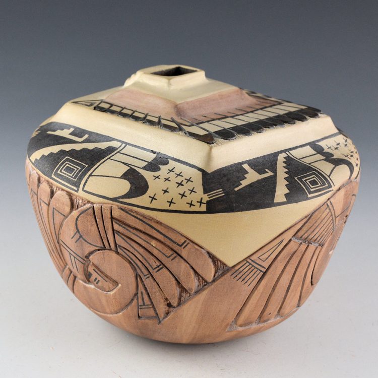 Nampeyo, Gary Polacca - Kiva Top Jar with Sikyatki Birds (1980s)