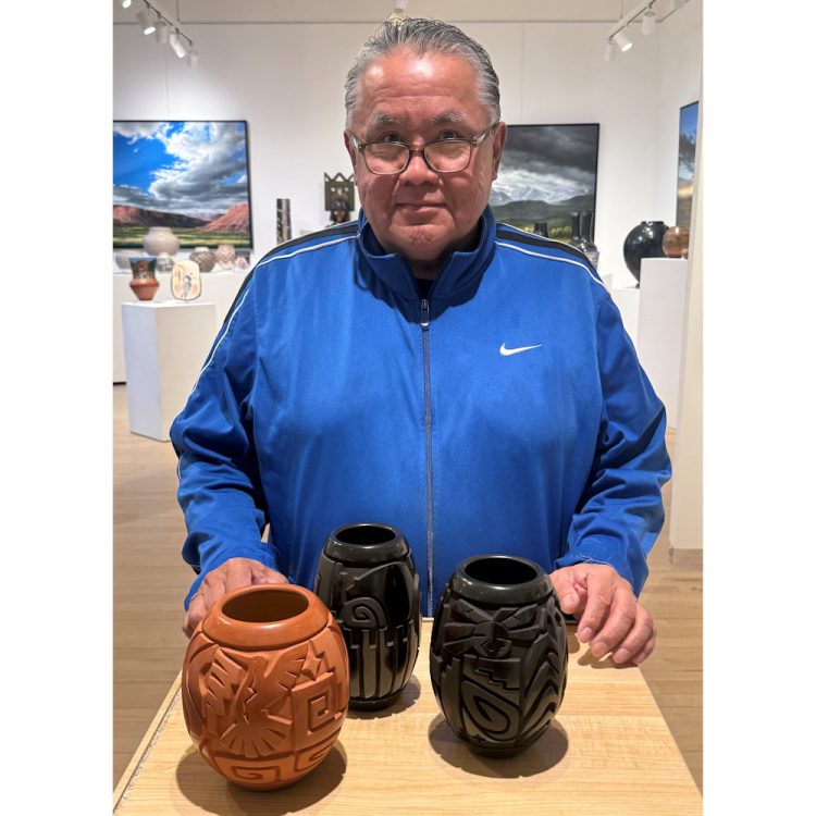 Begay, Jr., Harrison - Red Jar with Dragonfly and Hummingbird (2024) - Image 6