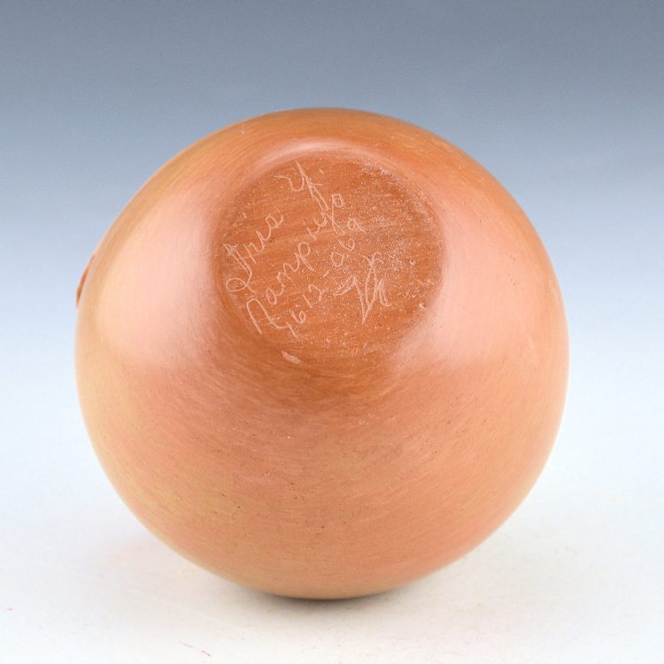 Nampeyo, Iris - Red Asymmetric Rim Jar with Corn (1990's) - Image 5