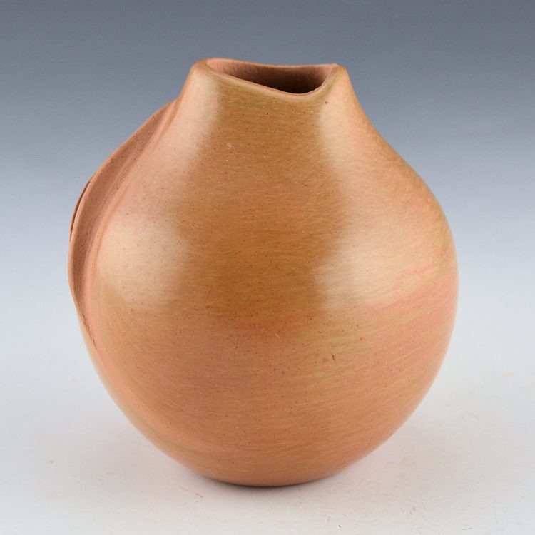 Nampeyo, Iris - Red Asymmetric Rim Jar with Corn (1990's) - Image 4