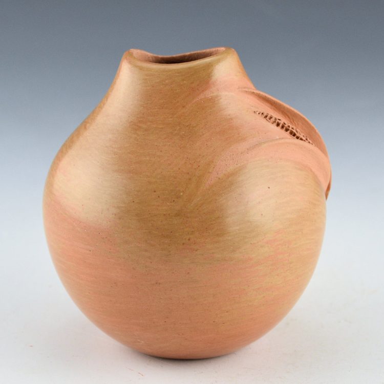 Nampeyo, Iris - Red Asymmetric Rim Jar with Corn (1990's) - Image 2