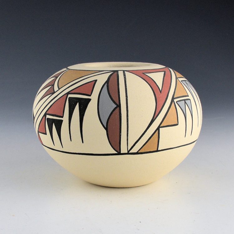 Talachy, Joe & Thelma - Pojoaque Polychrome Bowl with Rain Clouds (1970s)