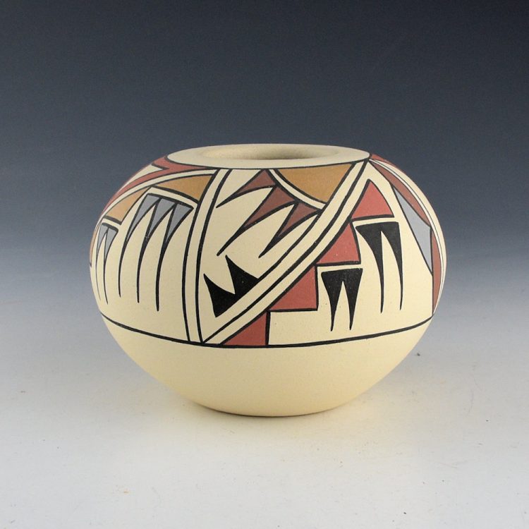 Talachy, Joe & Thelma - Pojoaque Polychrome Bowl with Rain Clouds (1970s) - Image 3