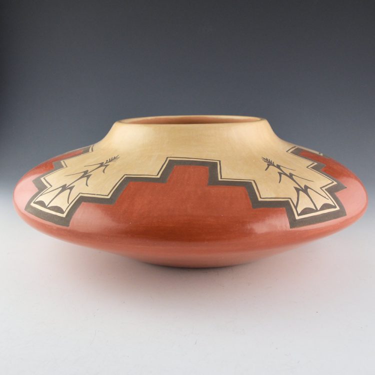 Fragua, Juanita - 13" Wide Jar with Polychrome Corn Design (1990s)