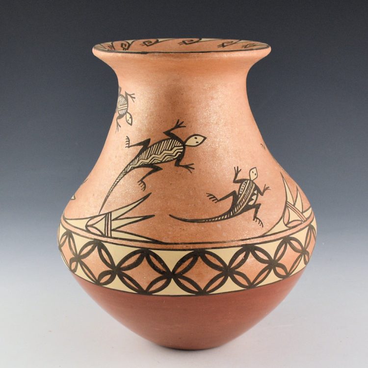 Fragua, Juanita - Polychrome Water Jar with Lizards