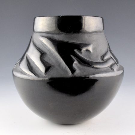Alternative view of Gonzales, Juanita - Large Jar with Carved Avanyu (1940's)