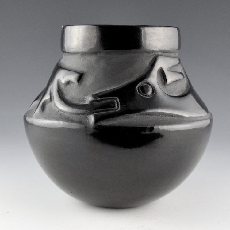 Gonzales, Juanita - Large Jar with Carved Avanyu (1940's)