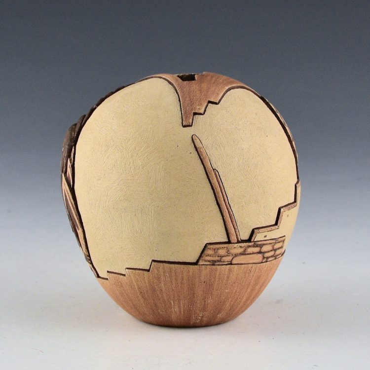 Nampeyo, Loren Hamilton - Bowl with Tewa Sun and Seven Longhair Katsinas - Image 3