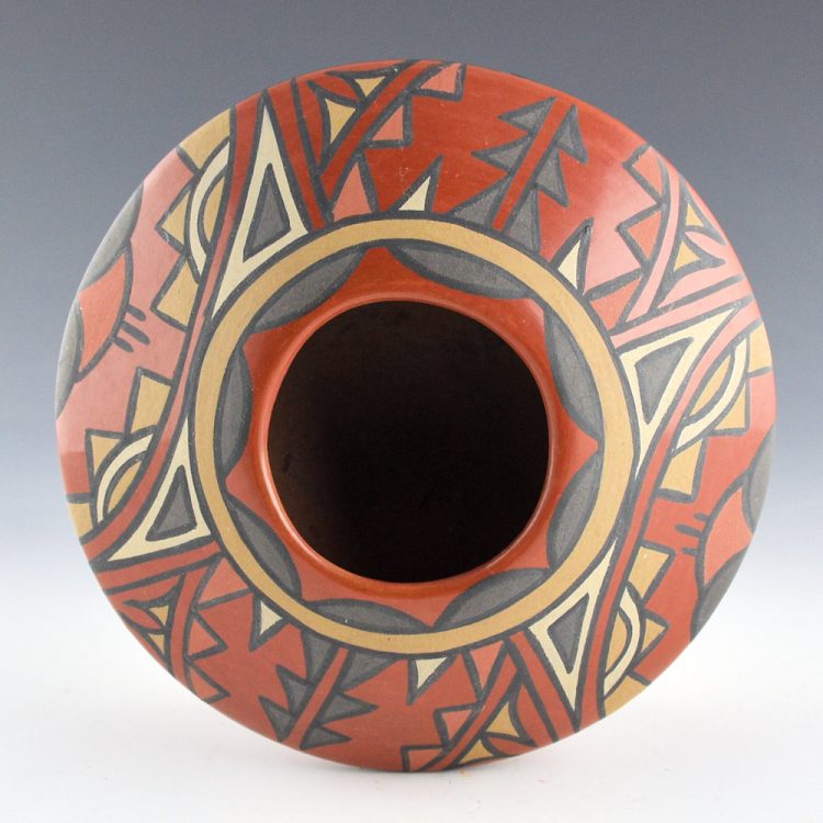 Vigil, Minnie - Red Polychrome Jar with Cloud and Rainbow Designs (1970s) - Image 3