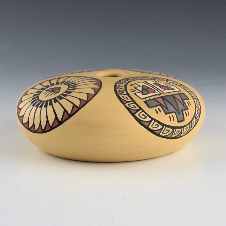 Vigil, Minnie - Polychrome Bowl with Feather and Cloud Medallions (1980's)