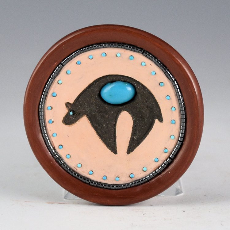 Sanchez, Russell  - Mini Polychrome Plate with Bear and 33 Stones