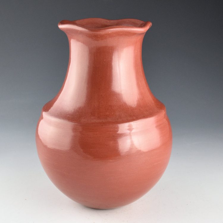 Garcia, Tina - Red Water Jar with Rainbow Ridge and Raindrop Rim (1980s) - Image 3