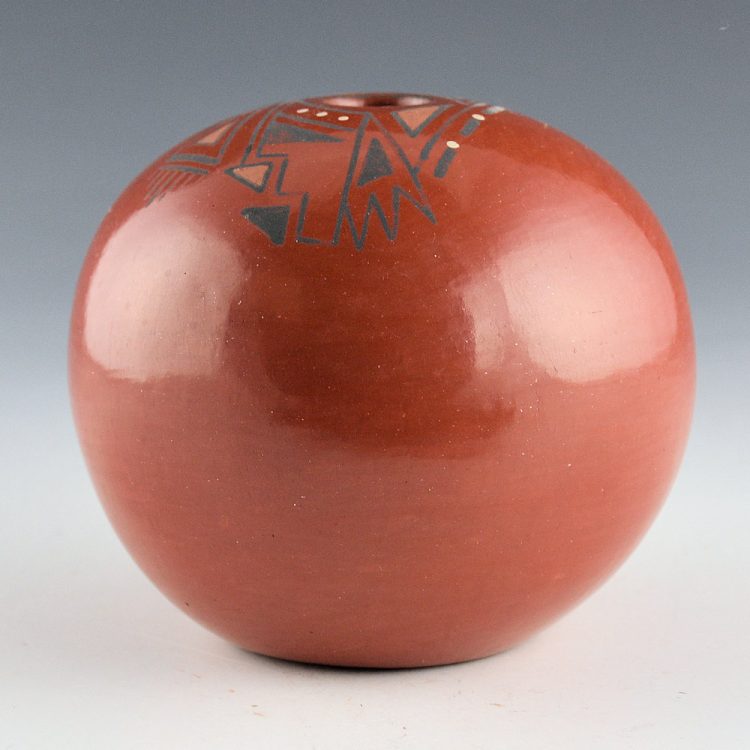 Gutierrez, Virginia - Nambe Red Polished Bowl with Rain Designs (1990s)