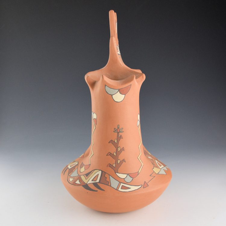 Gutierrez, Virginia - 11" Tall Nambe Polychrome Wedding Vase with Avanyu, Sun, and Corn Designs (1990s) - Image 2