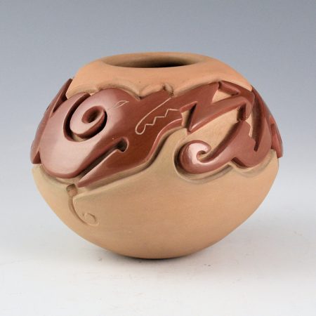 Youngblood, Nancy - Red and Buff Bowl with Avanyu (2003)