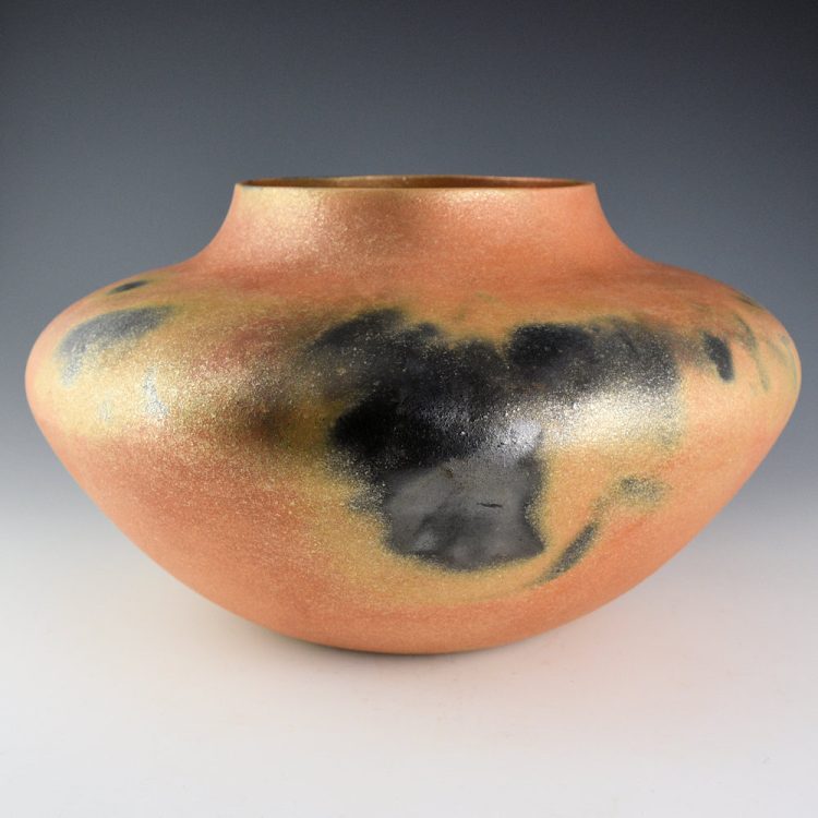 Yazzie, Angie - 13" Wide Micaceous Jar with Fire Clouds (2025)