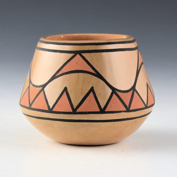 Blue Corn - Polychrome Bowl with Double Mountain Design (1977)