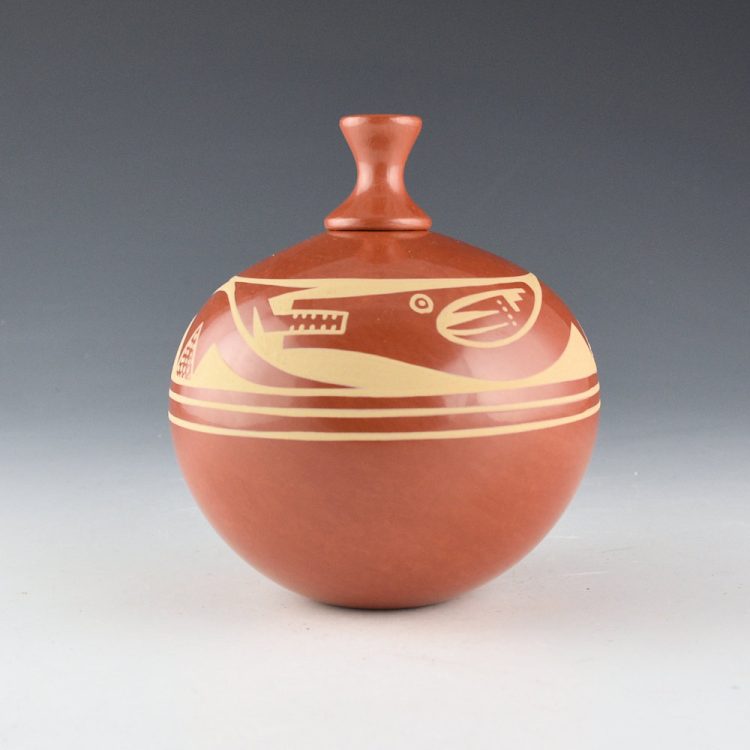 Gutierrez, Denny - Red Bowl with Avanyu and Lid (2006)