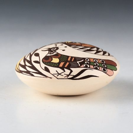 Alternative view of Lewis-Garcia, Diane - Polychrome Seedpot with Acoma Bird and Swirling Clouds