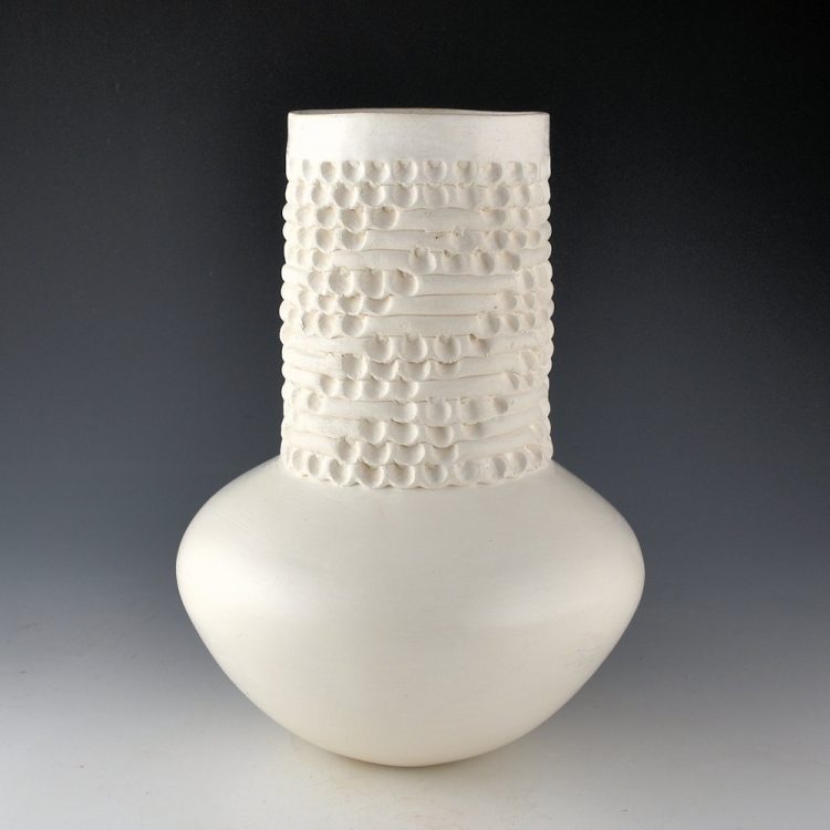 Shutiva-Hista, Jackie - Long Neck Water Jar with Corrugated Design