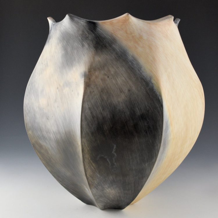 Tso, Jared - "Pool of Moonlight" 12" Tall Sharp Rib Jar