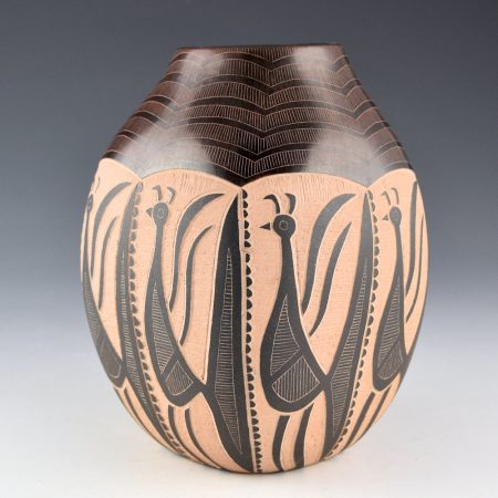 Naranjo, Jody - Square Jar with Eight Peacocks (2000)