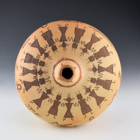 Alternative view of Namoki, Lawrence - "Family Unity" Large Seed Jar (1990s)