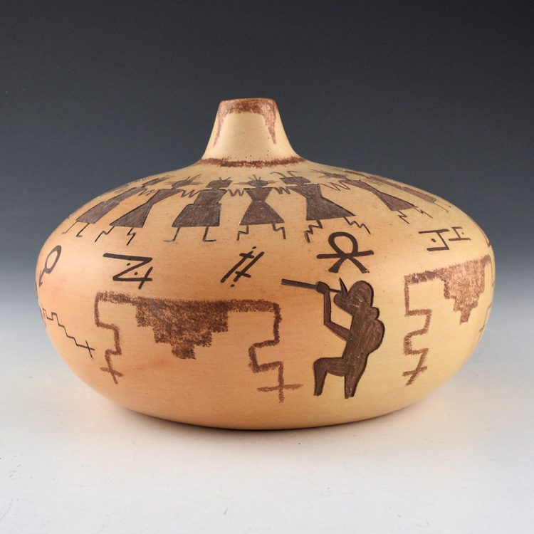 Namoki, Lawrence - "Family Unity" Large Seed Jar (1990s)