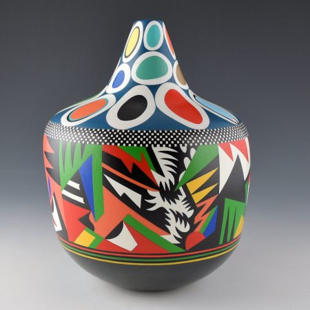 Alternative view of Namingha, Les - "Kaleidoscope of Color" Long Neck Jar