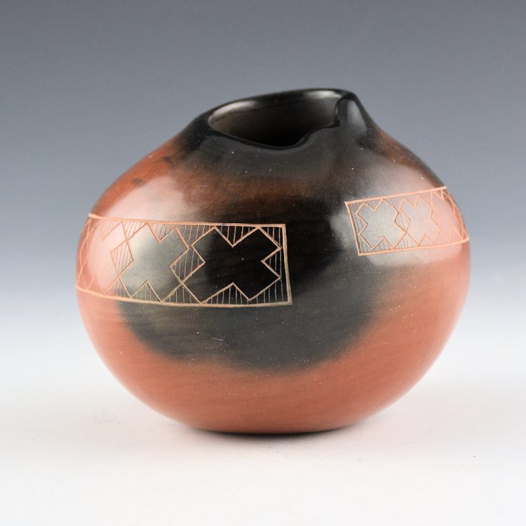 Folwell, Polly Rose - Jar with Kiva Step Rim and "x's"