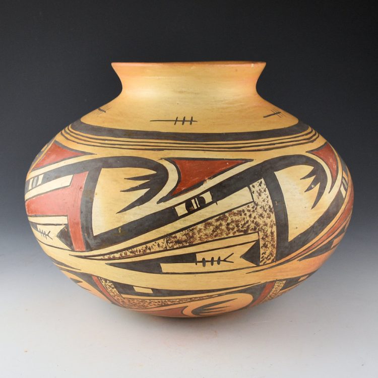 Nampeyo, Rachel - 9.5" Wide Jar with Bird Wings and Dragonflies (1960s)