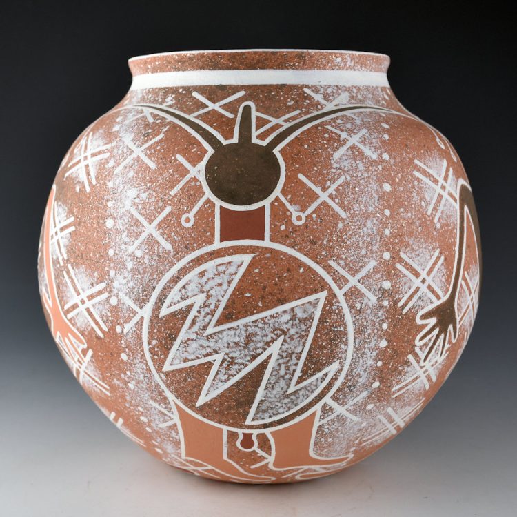 Nahohai, Randy - "In Inspiration, from the Ancestors" Jar with Four Petroglyph Figures (2004)