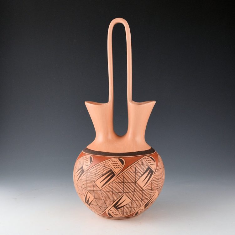 Nampeyo, Tonita - 11" Tall Wedding Vase with Migration Pattern with 16 Bird Wings (1990s)