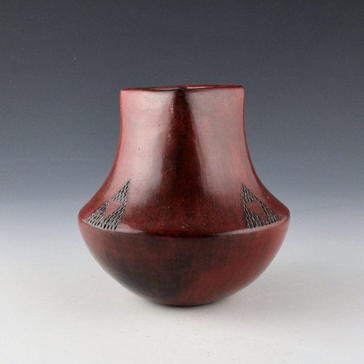 Cling, Alice - Square Neck Jar with Sharp Shoulder and Incised Mountains