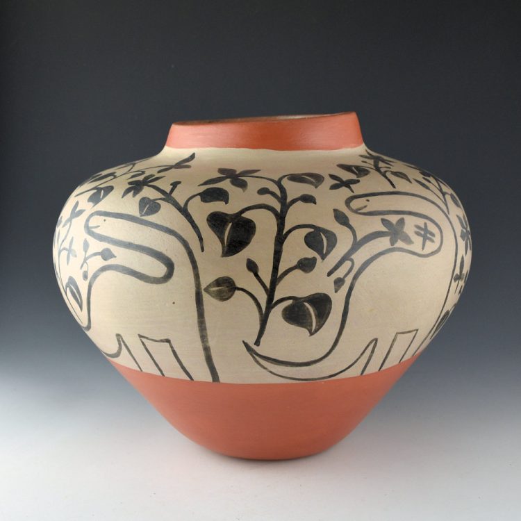 Pacheco, William Andrew - 11" Wide Jar with Four Dinosaurs (1995)